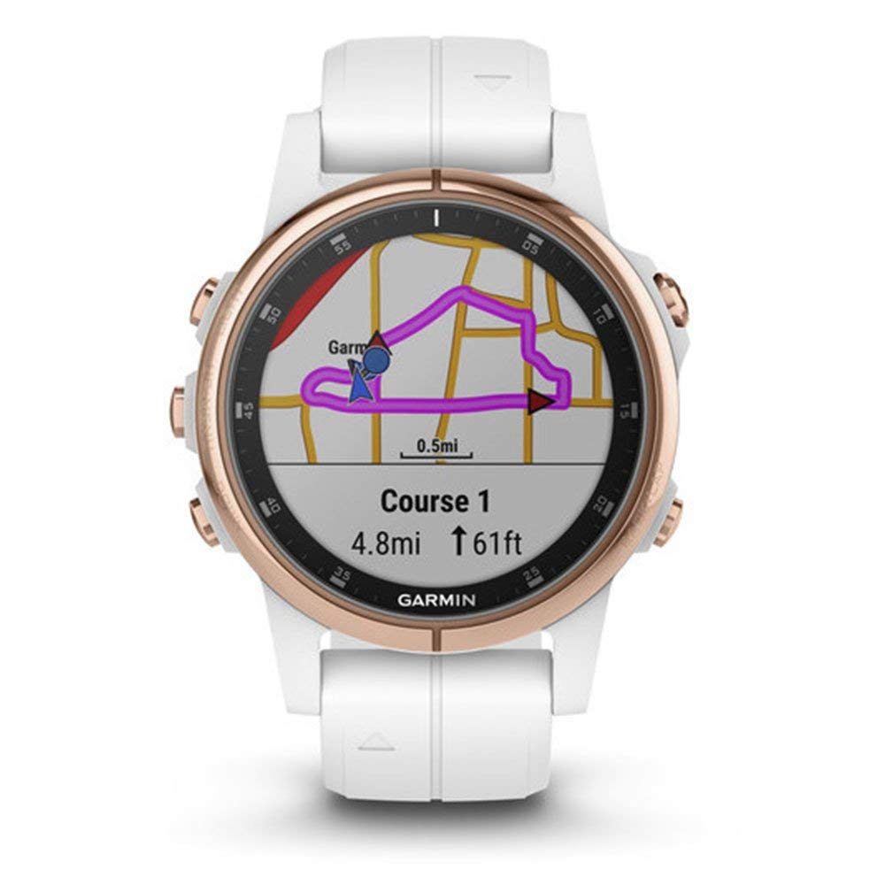 Garmin - fēnix 5S Plus Sapphire - Carrara White/Rose Gold - 010-01987-06 - Image 2
