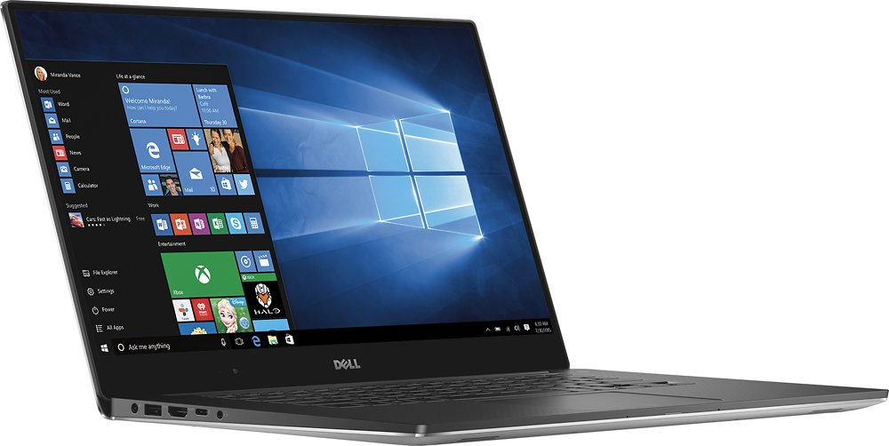 Dell - XPS 15.6"" 4K Ultra HD Touch-Screen Laptop - i7 - 16GB RAM - 1TB SSD - Silver - XPS9550-10000SLV - Image 2