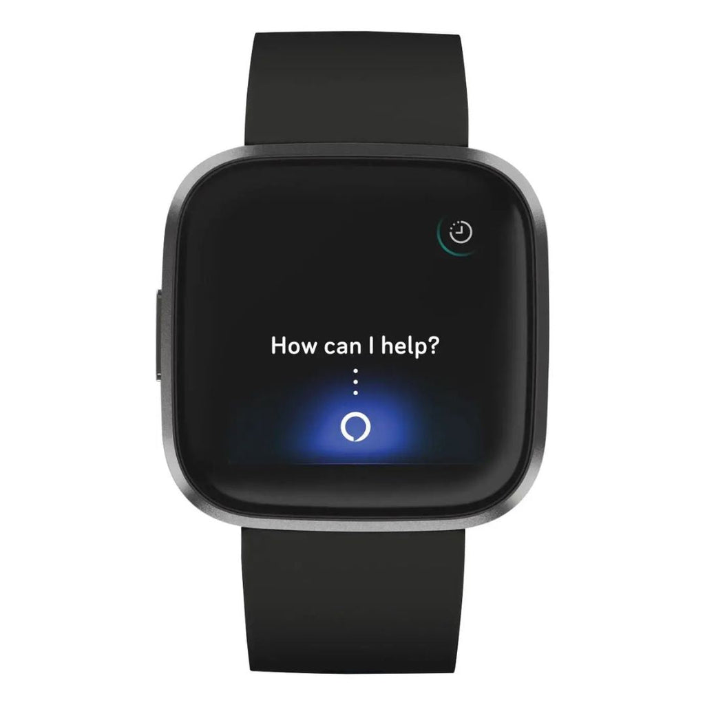 Fitbit Versa 2 - 40mm Aluminum Case - Carbon w Black Silicone Band - FB507BKBK - Image 4