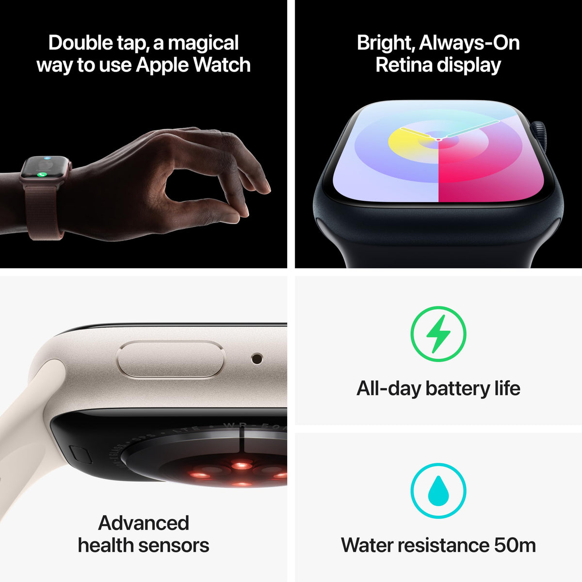 Apple Watch Series 9 (GPS + Cellular) 45mm Aluminum Case with RED Sport Band - S/M - (PRODUCT)RED - MRYE3LL/A - Image 4