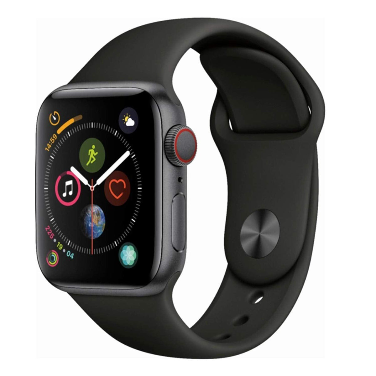 Apple Watch Series 4 GPS Cellular 44MM Space Gray Aluminum Case with Black Sport Band - MTUW2LL/A - Image 2