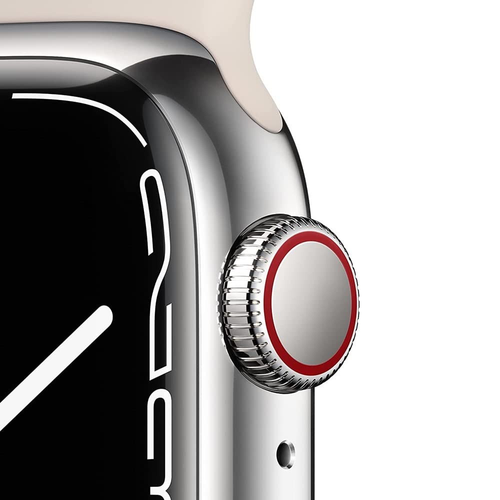Apple Watch Series 7 (GPS + Cellular, 41mm) Starlight Aluminum Case with Starlight Sport Band - MKH83LL/A - Image 3