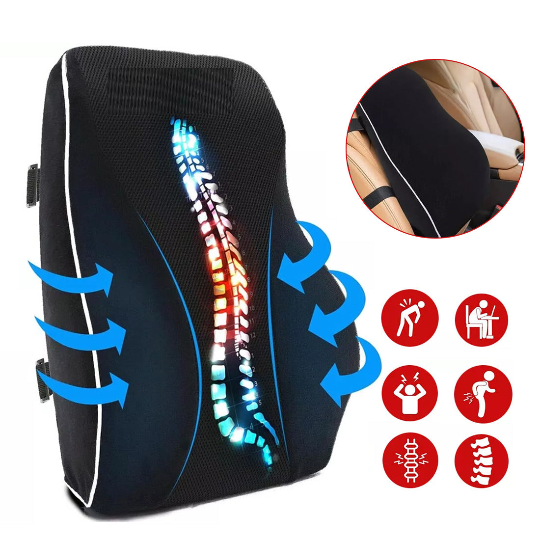 Memory Foam Lumbar Support Cushion - Image 4