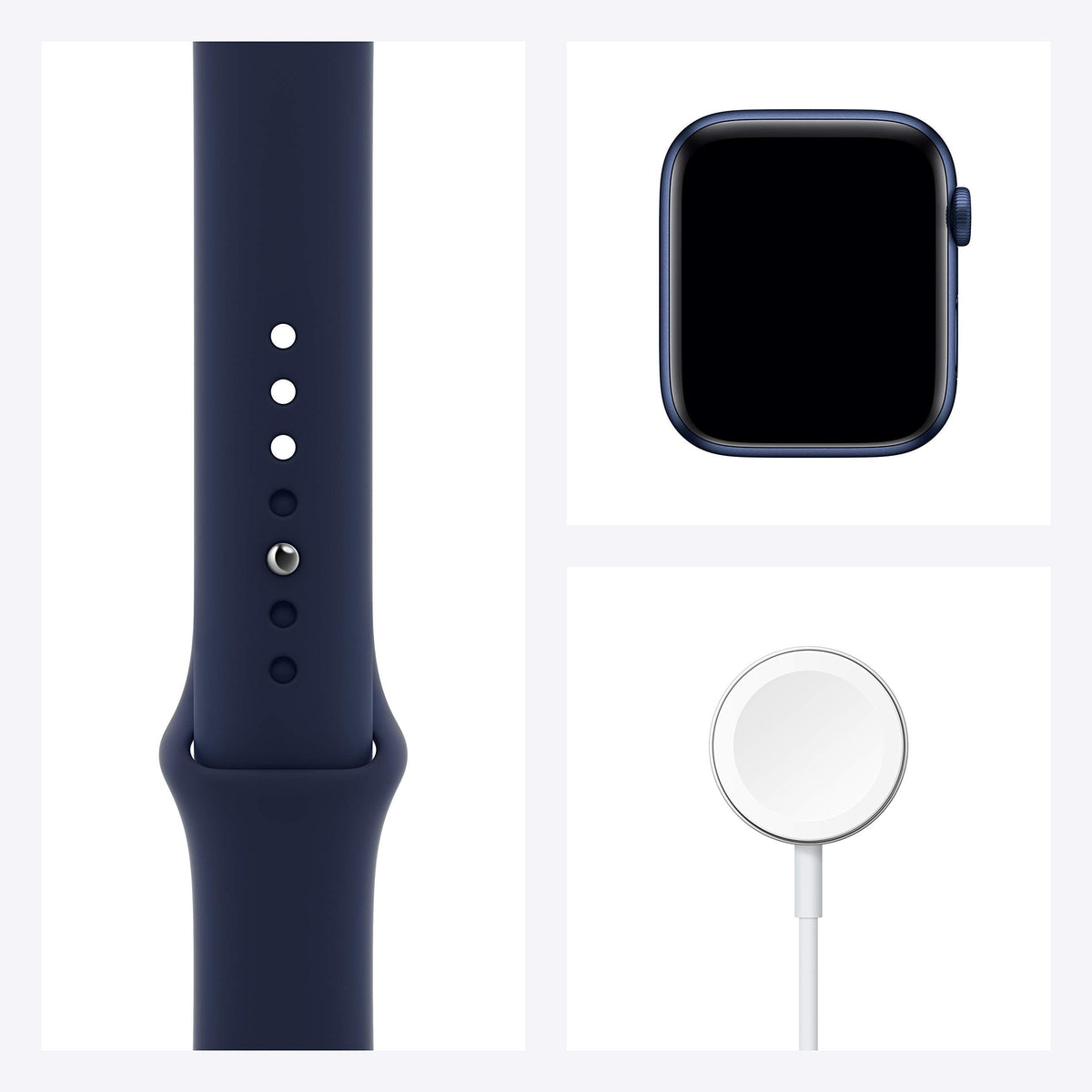Apple Watch Series 6 GPS 44mm Blue Aluminum Case with Deep Navy Sport Band Blue - M00J3LL/A - Image 7