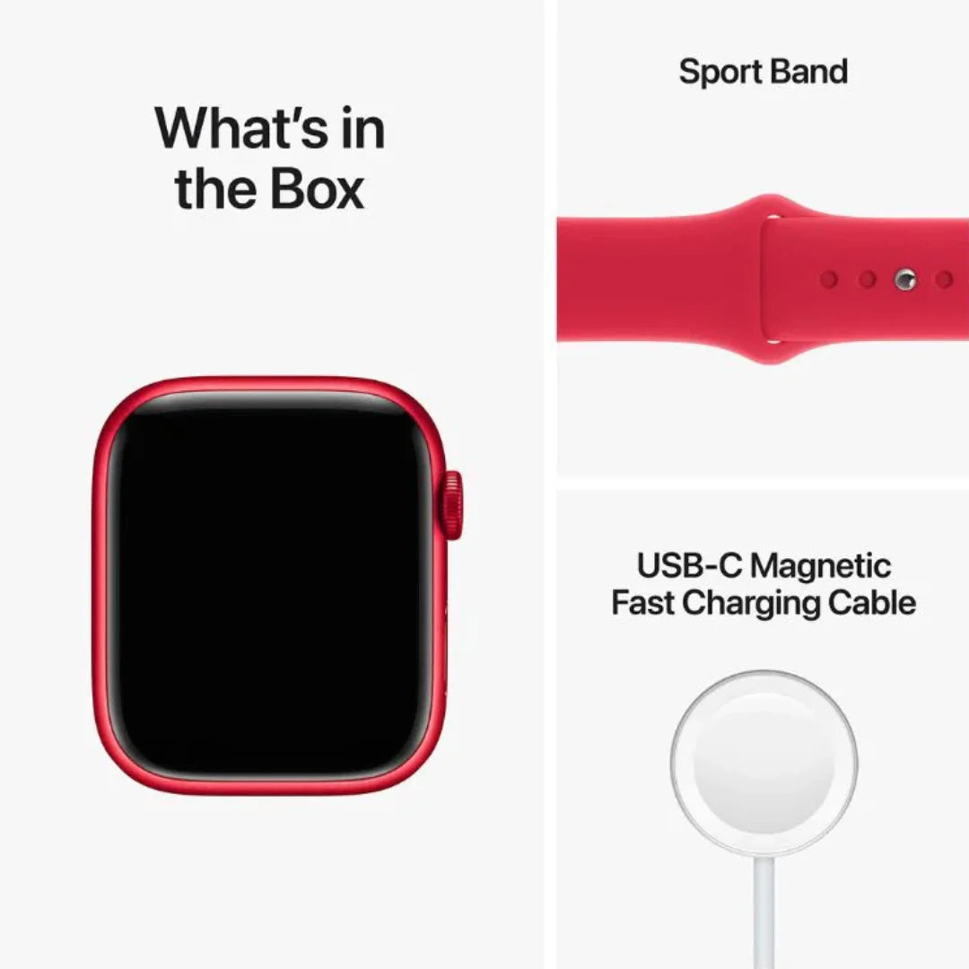 Apple Watch Series 8 GPS + Cellular, 45mm (PRODUCT) Red Aluminum Case with Red Sport Band, M/L - MNVU3LL/A - Image 5