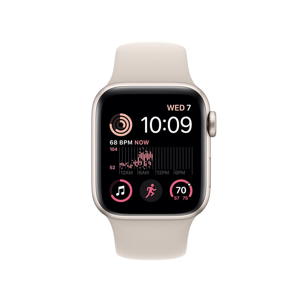 Apple Watch SE 2nd Gen GPS, 40mm Starlight Aluminum Case with Sport Band, M/L - MRG03LL/A - Image 2