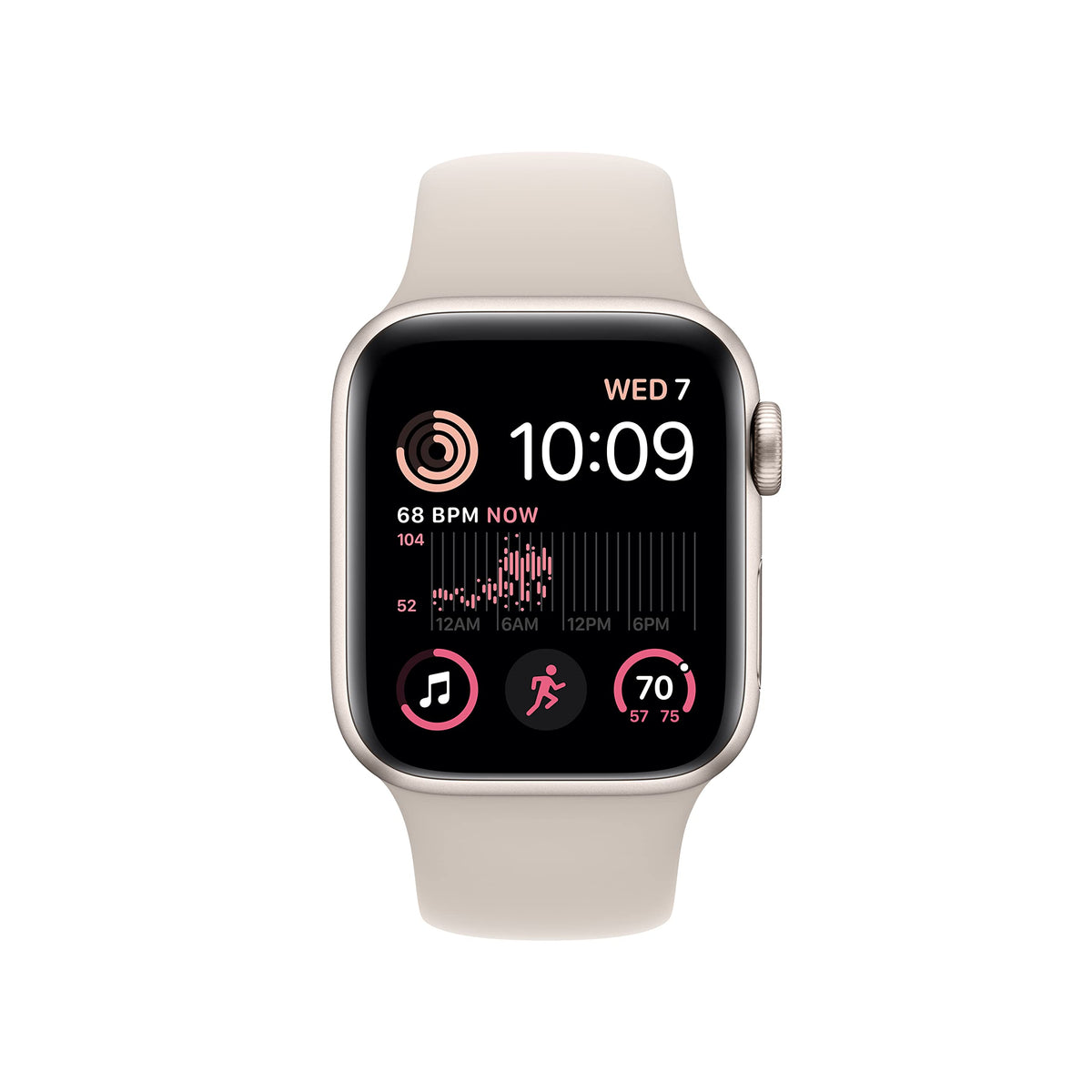 Apple Watch SE 2nd Gen GPS, 40mm Starlight Aluminum Case with Sport Band, M/L - MRG03LL/A - Image 2
