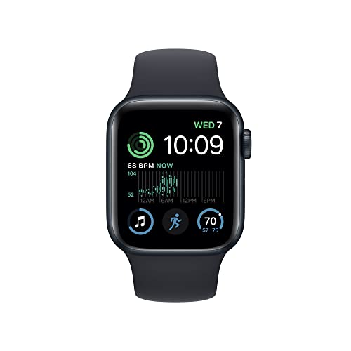 Apple Watch SE 2nd Generation (GPS) 40mm Midnight Aluminum Case with Midnight Sport Band - M/L - MR9Y3LL/A - Image 2