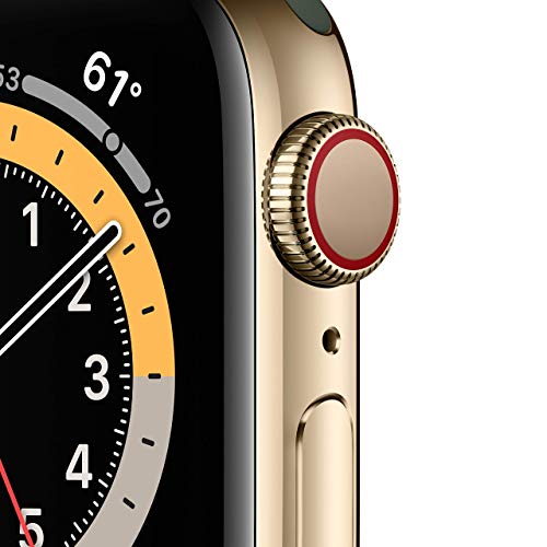 Apple Watch Series 6 (GPS + Cel) 40mm Gold SS Case with Cyprus Green Sport Band - M02W3LL/A - Image 2