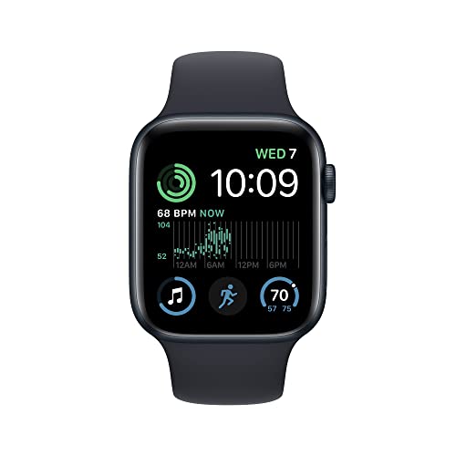 Apple Watch SE 2nd Generation (GPS) 44mm Midnight Aluminum Case w/ Midnight Sport Band - M/L - MRE93LL/A - Image 2
