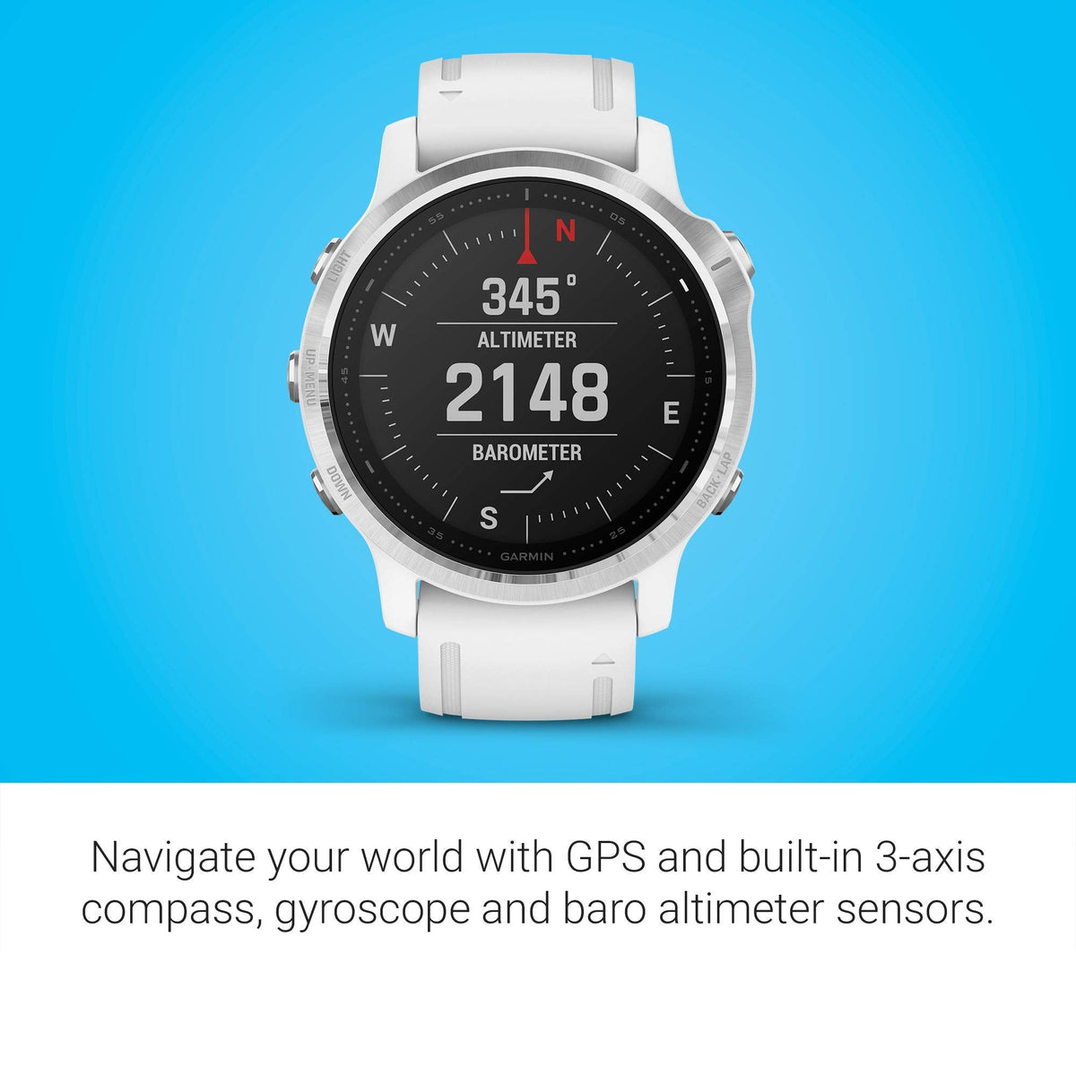 Garmin fenix 6S Smartwatch 42mm Polymer -White with White Silicone Band - 010-02159-00 - Image 8