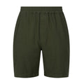 Allento Mens Relaxed Fit Herringbone Fabric Shorts - Dark Olive Green - Image 6