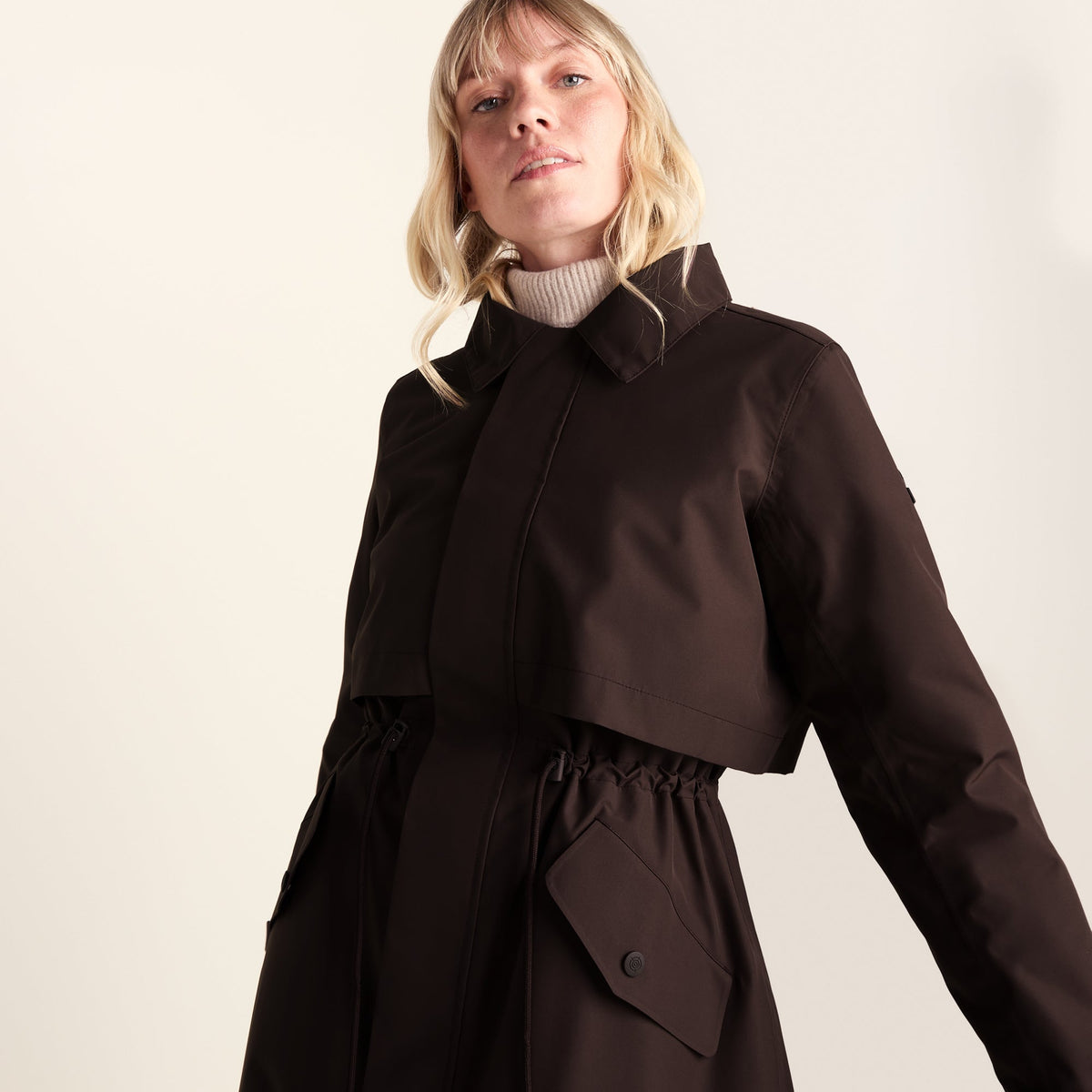 Alva Womens Waterproof Trench Coat - Chocolate Brown - Image 12
