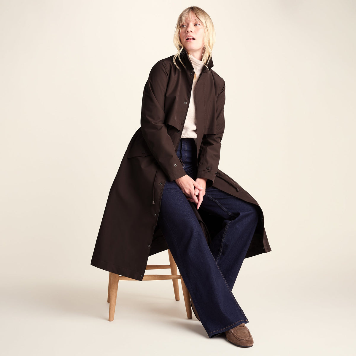 Alva Womens Waterproof Trench Coat - Chocolate Brown - Image 5