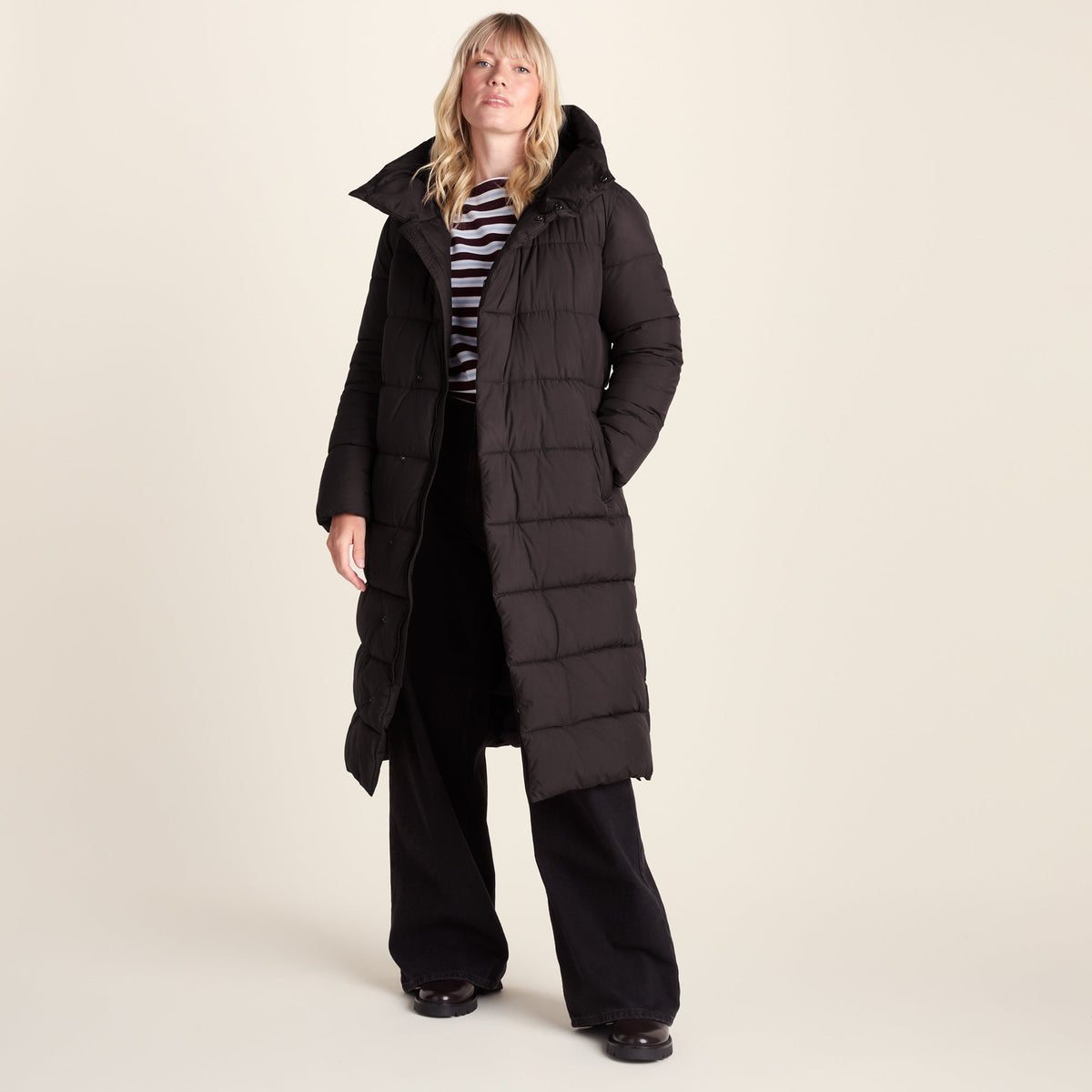 Bartlett Womens Longline Insulated Padded Coat - Chocolate Brown - Image 3