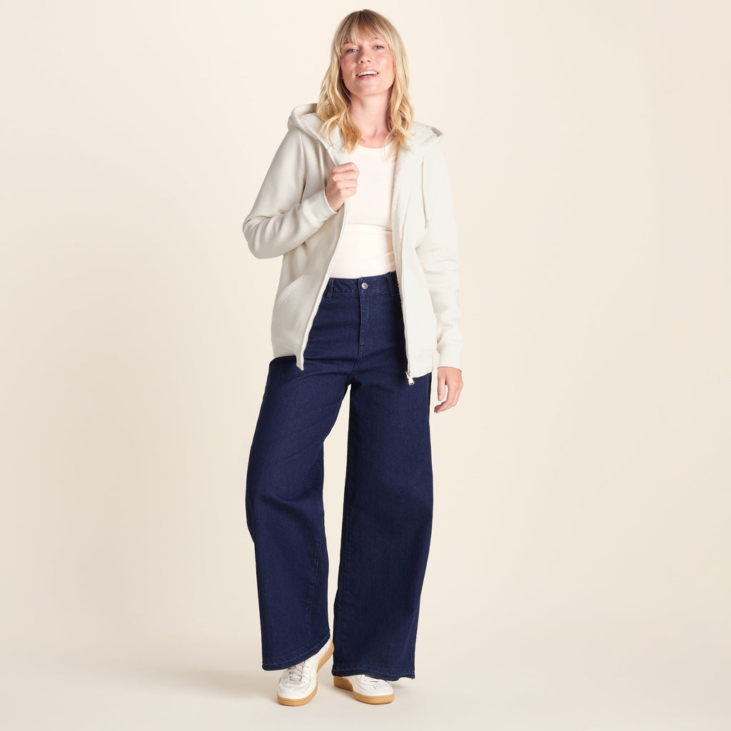 Bradshaw Womens Supersoft Sherpa Lined Zip Hoodie - Vanilla - Image 2