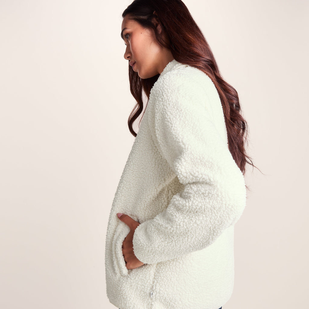 Chantal Womens Warm Sherpa Shacket - Vanilla - Image 6