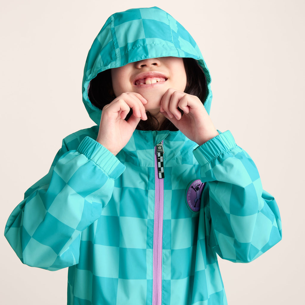 Cohampshire Kids Shaun the Sheep Waterproof Jacket - Spearmint/Bubblegum Checkerboard - Image 5
