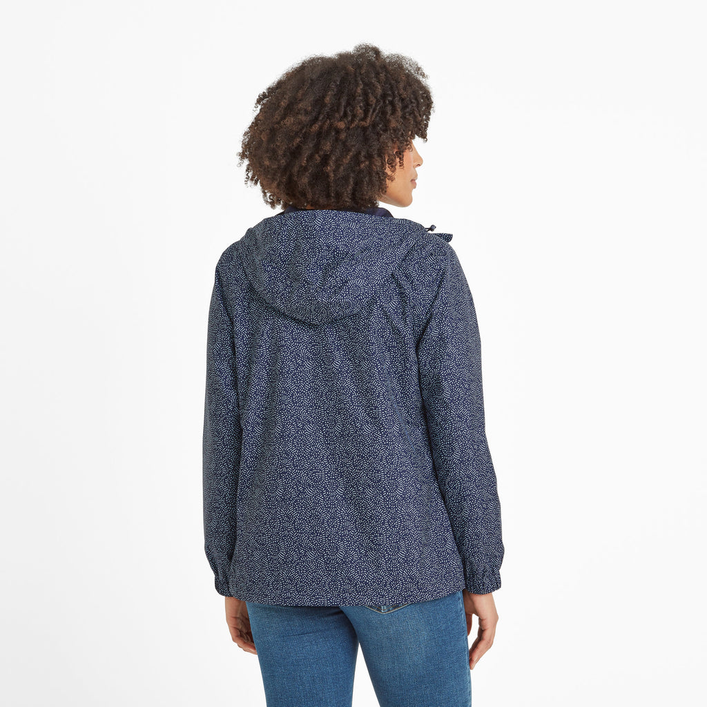 Craven Womens Waterproof Packaway Jacket - Dk Indigo Abstract Print - Image 4