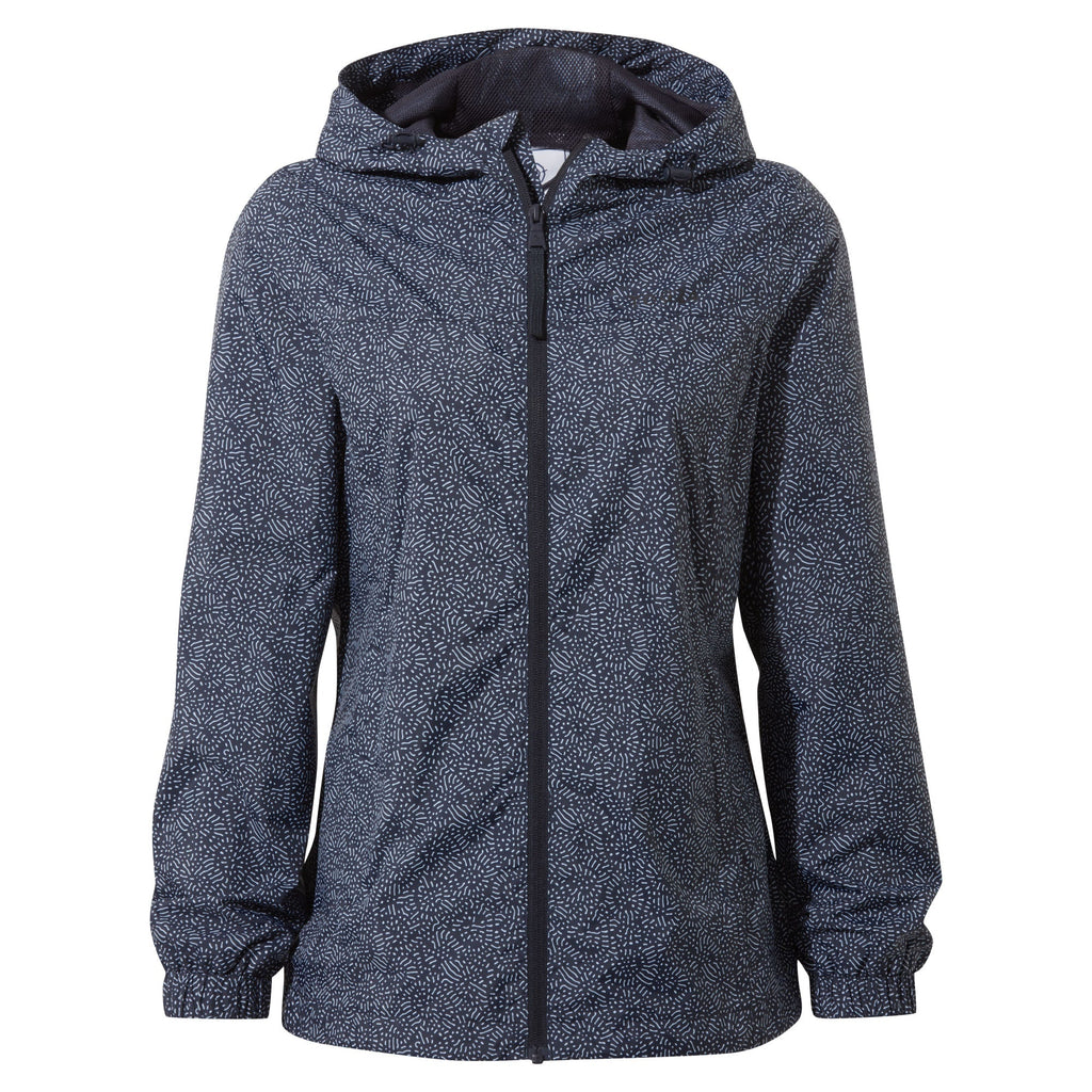 Craven Womens Waterproof Packaway Jacket - Dk Indigo Abstract Print - Image 8