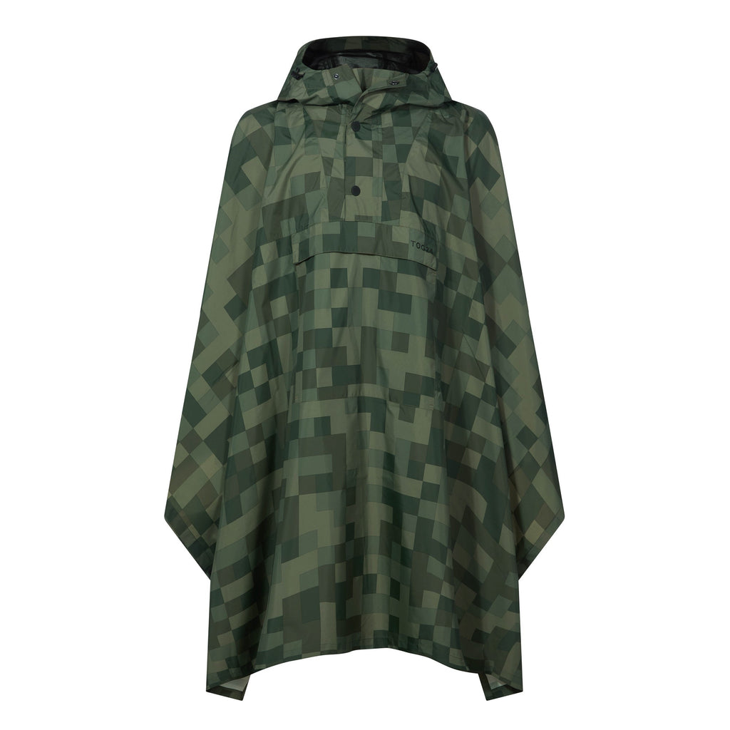 Drench Unisex Waterproof Poncho - Forage Green Pixel Print - Image 10