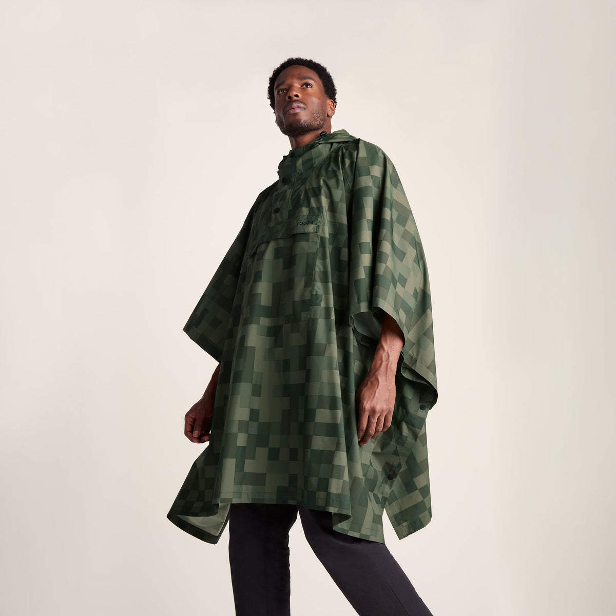 Drench Unisex Waterproof Poncho - Forage Green Pixel Print - Image 4