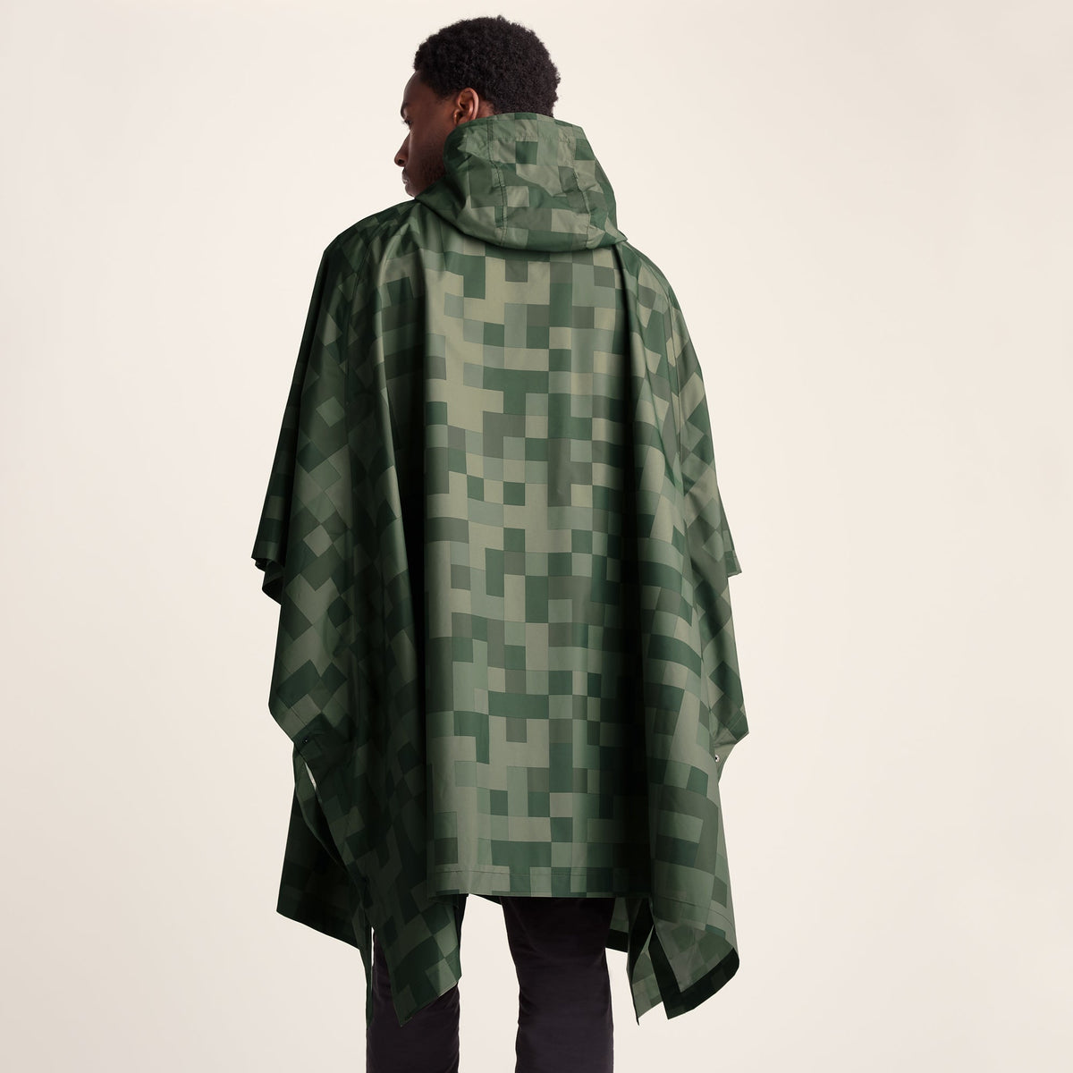 Drench Unisex Waterproof Poncho - Forage Green Pixel Print - Image 5