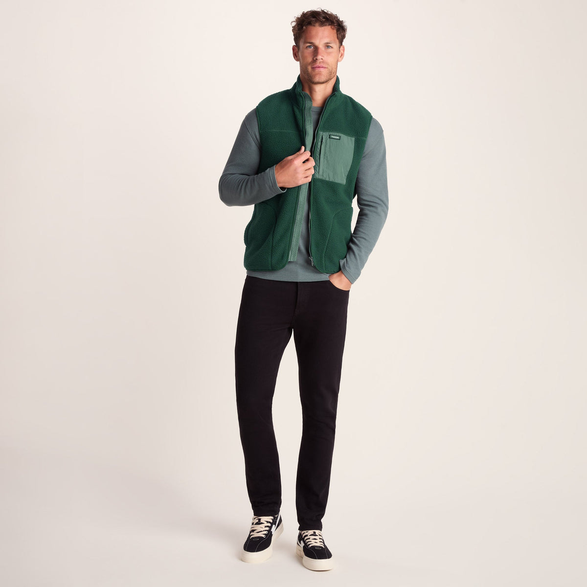 Evan Mens Sherpa Gilet - Racing Green - Image 2