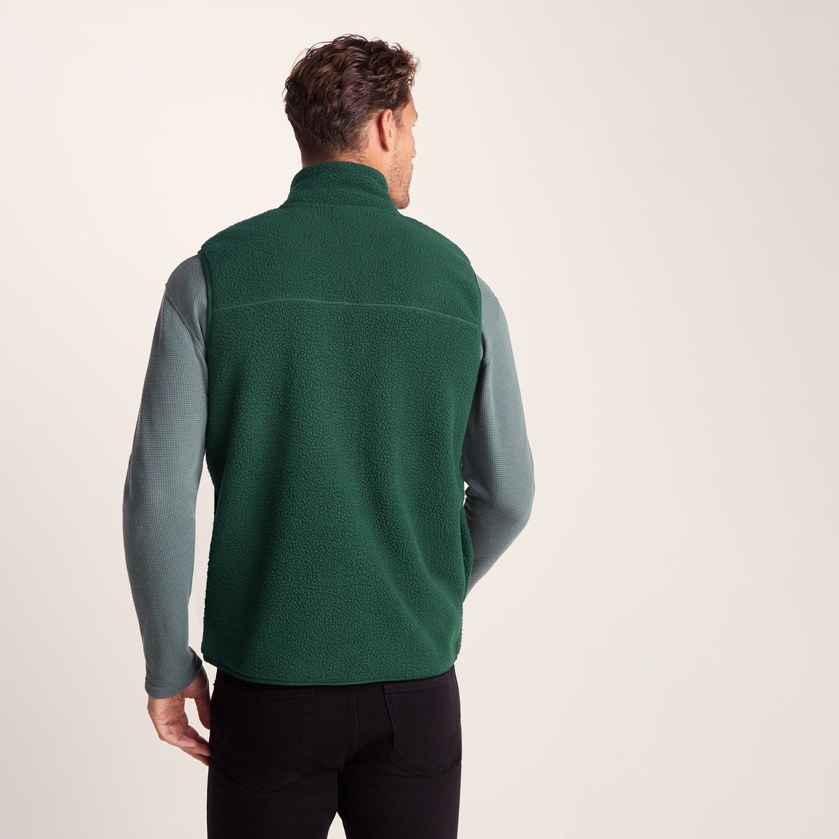 Evan Mens Sherpa Gilet - Racing Green - Image 3