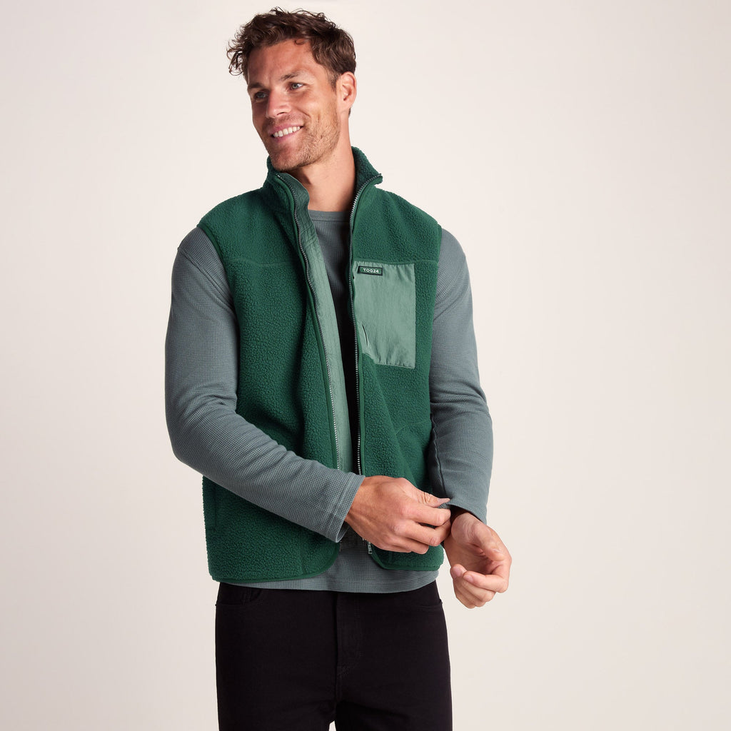 Evan Mens Sherpa Gilet - Racing Green - Image 4