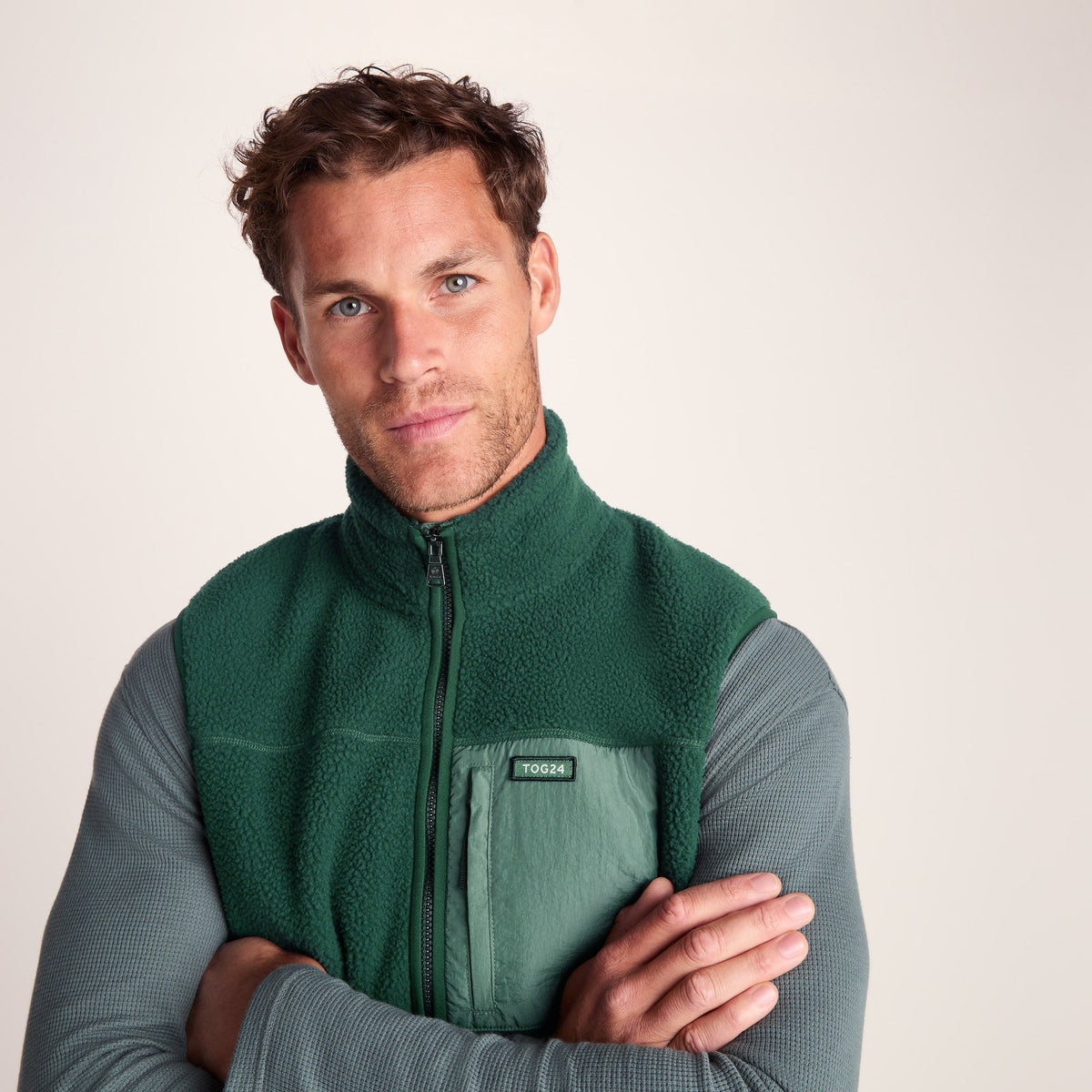 Evan Mens Sherpa Gilet - Racing Green - Image 5