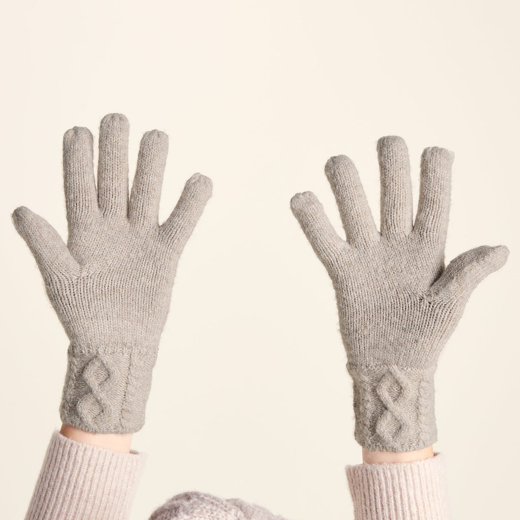 Georgia Supersoft Cable Knit Gloves - Simply Taupe - Image 4