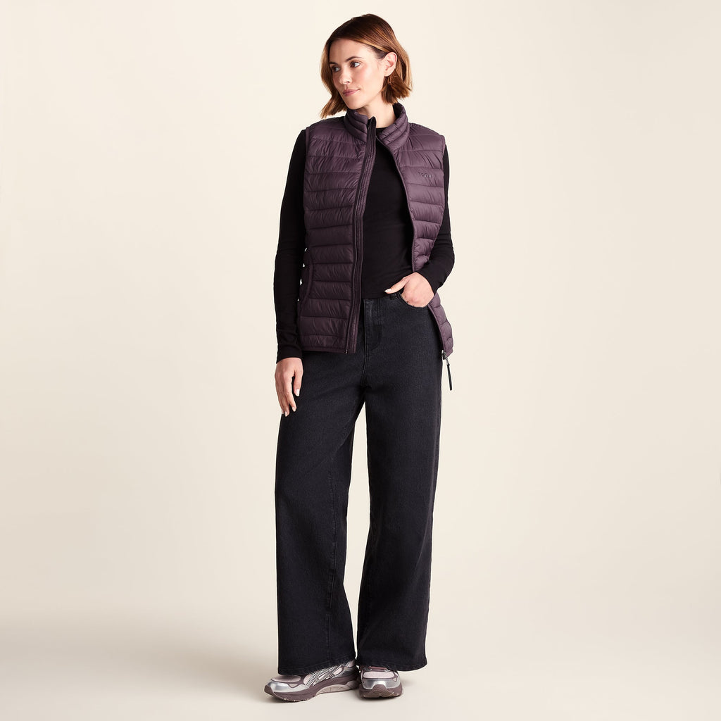 Gibson Womens Insulated Padded Gilet - Dark Mauve - Image 3