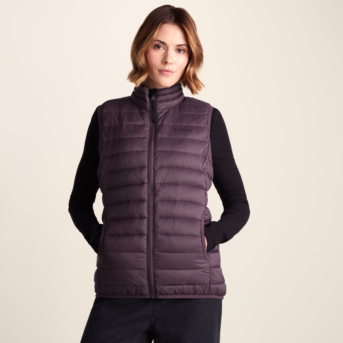 Gibson Womens Insulated Padded Gilet - Dark Mauve - Image 2