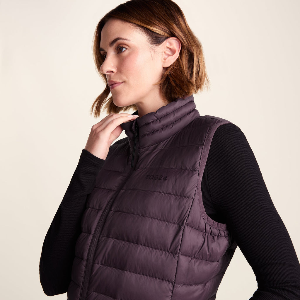 Gibson Womens Insulated Padded Gilet - Dark Mauve - Image 6