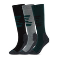 Glenshee Mens 3 Pack Technical Ski Socks - Dark Grey Marl/Midnight Green/Lt Grey Marl