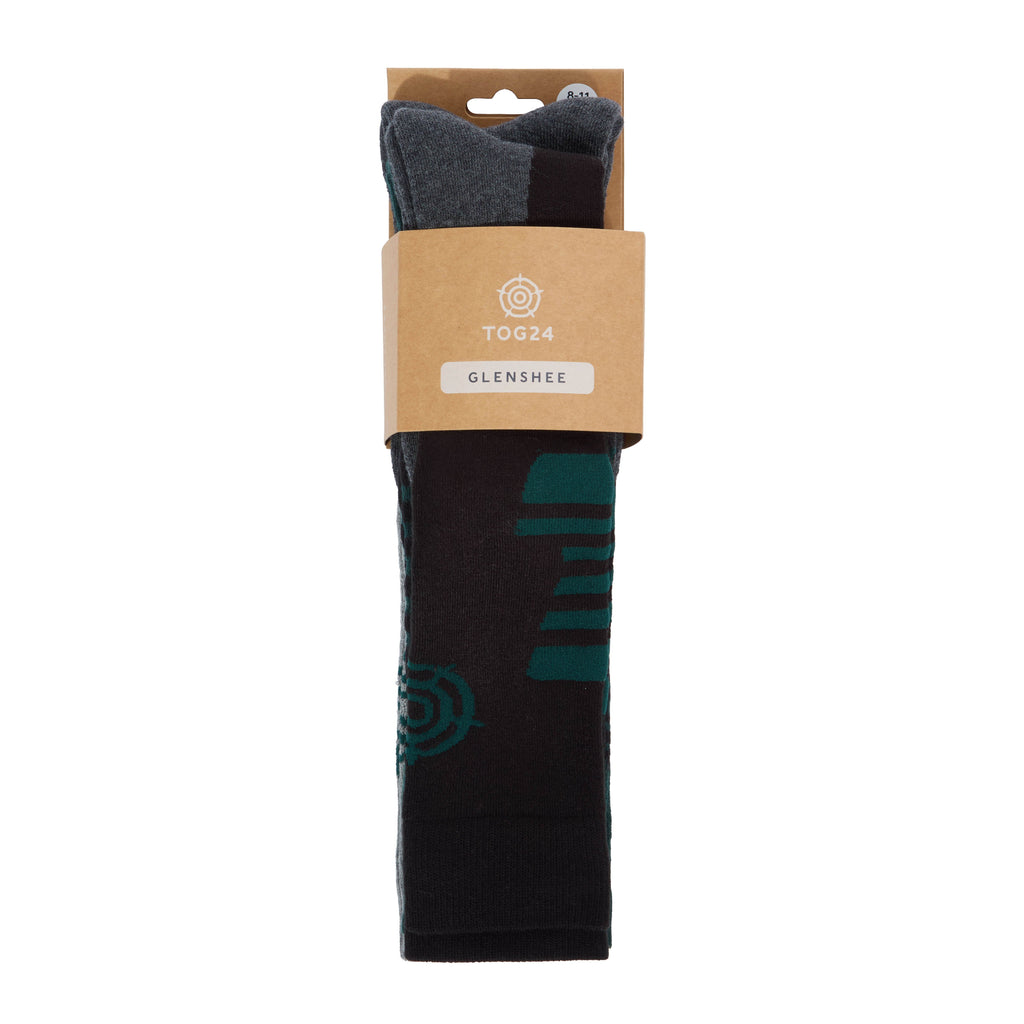 Glenshee Mens 3 Pack Technical Ski Socks - Dark Grey Marl/Midnight Green/Lt Grey Marl - Image 3
