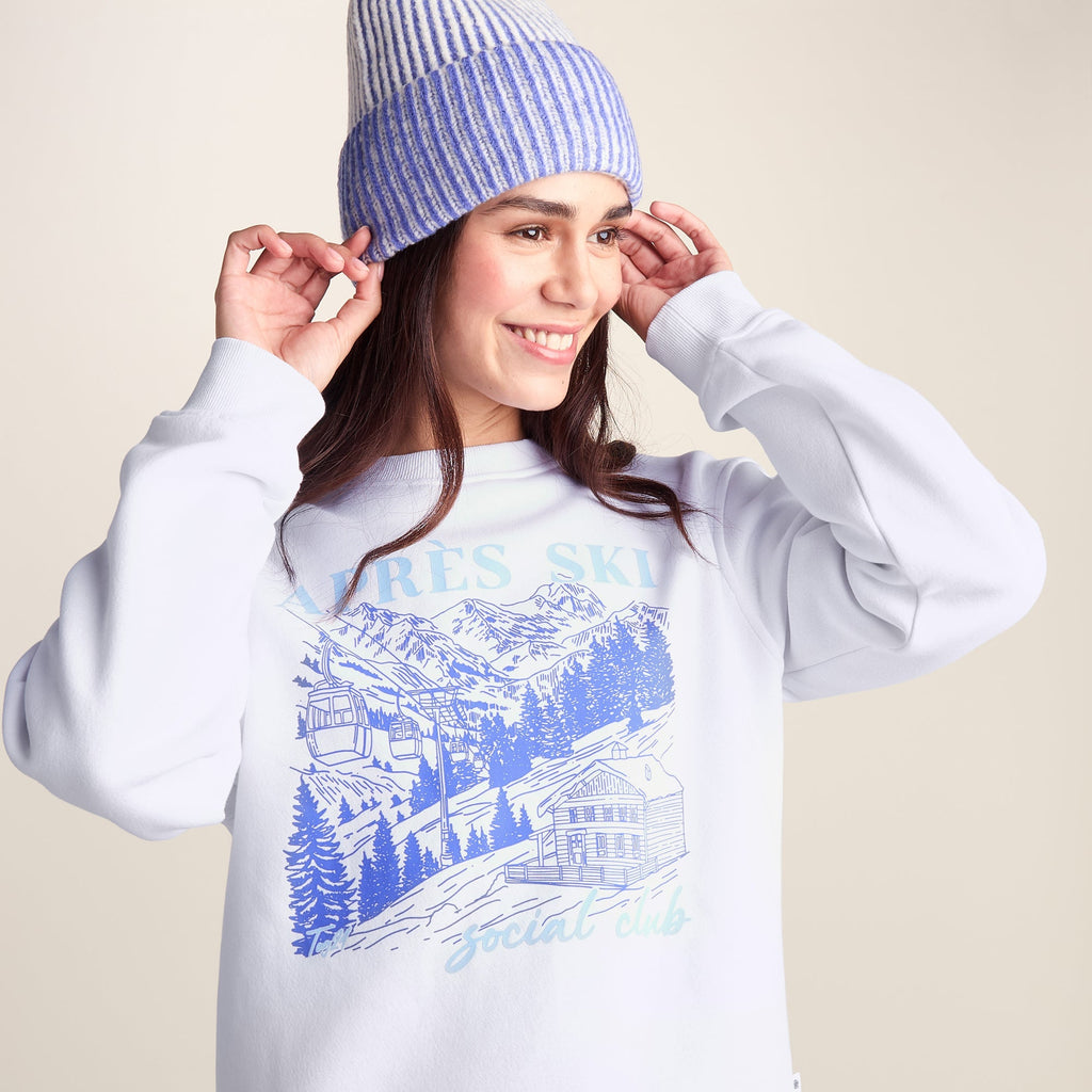 Kendall Womens Supersoft Apres Ski Print Sweatshirt - Optic White - Image 5