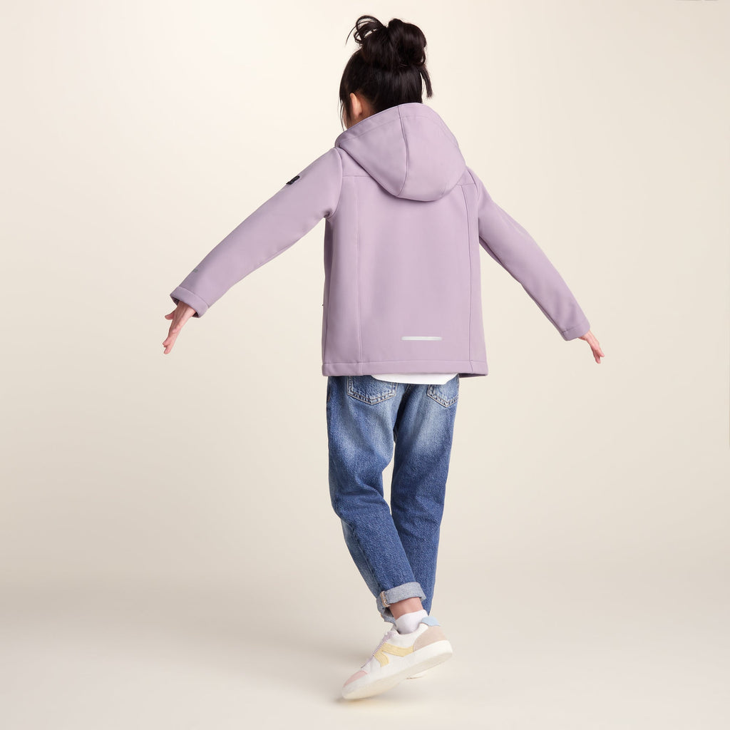 Koroma Kids Softshell Hooded Jacket - Lavender Grey - Image 3