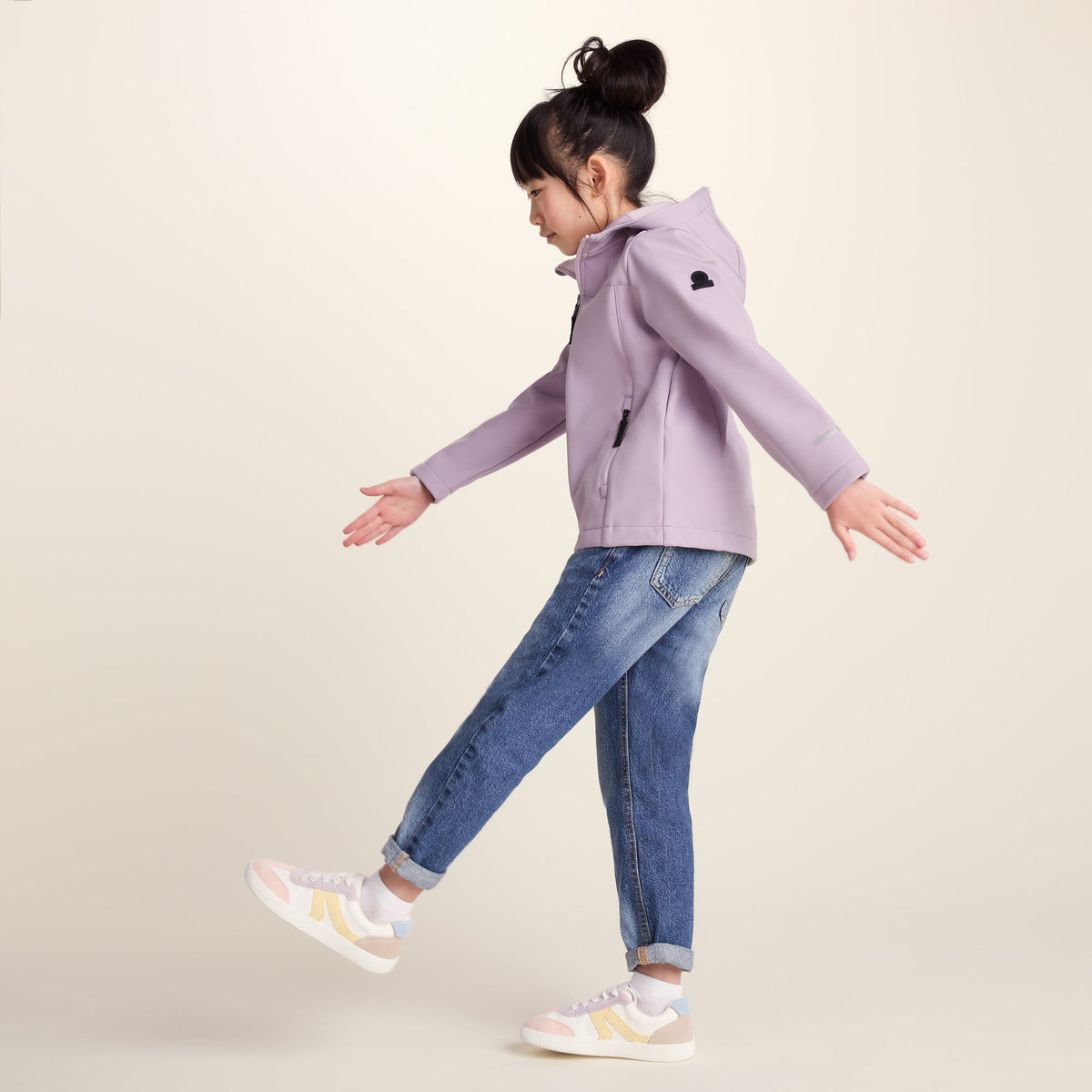Koroma Kids Softshell Hooded Jacket - Lavender Grey - Image 6