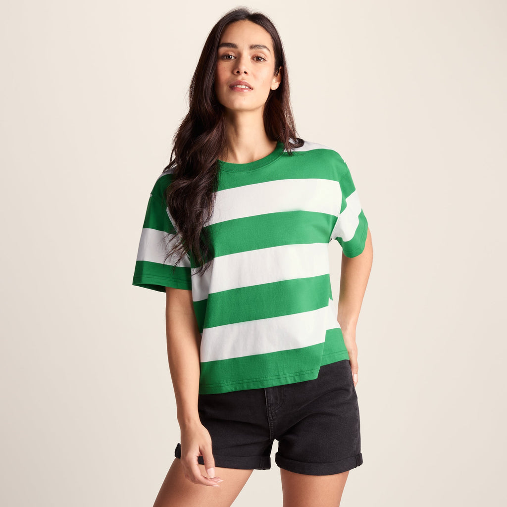 Lani Womens 100% Cotton Supersoft Boxy Fit T-Shirt - Sage Stripe - Image 6