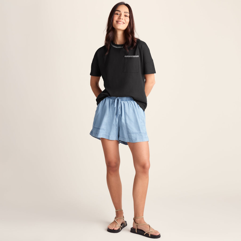 Laurie Womens 100% Cotton Supersoft Boxy Fit T-Shirt - Washed Black - Image 2