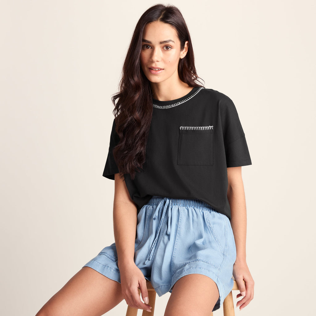 Laurie Womens 100% Cotton Supersoft Boxy Fit T-Shirt - Washed Black - Image 4