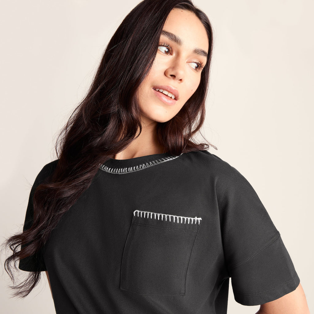 Laurie Womens 100% Cotton Supersoft Boxy Fit T-Shirt - Washed Black - Image 5