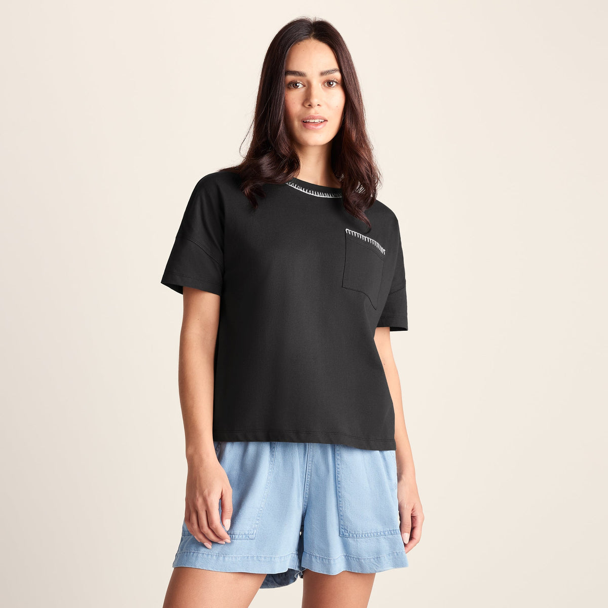 Laurie Womens 100% Cotton Supersoft Boxy Fit T-Shirt - Washed Black - Image 6