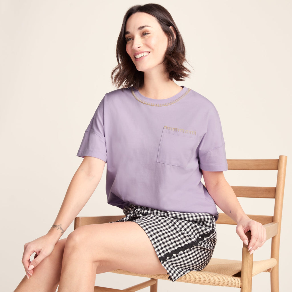 Laurie Womens 100% Cotton Supersoft Boxy Fit T-Shirt - Lilac Blossom - Image 4