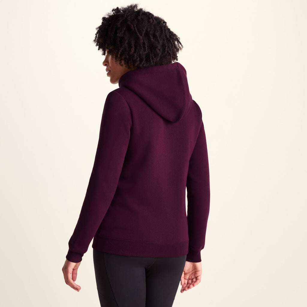 Mia Womens Supersoft Zip Hoody - Burgundy - Image 3