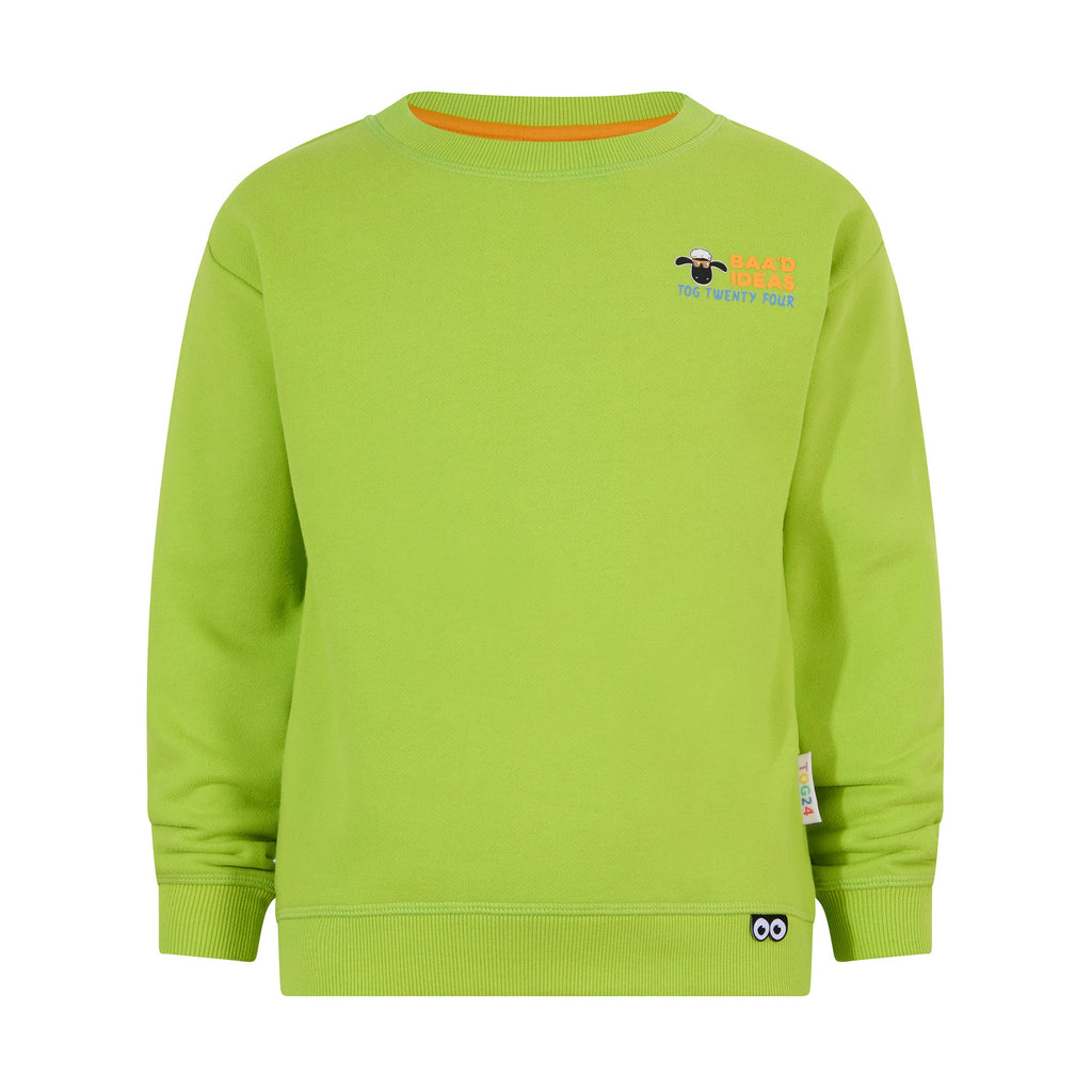 Montadale Kids Shaun the Sheep Crew Sweat - Lime Green - Image 7