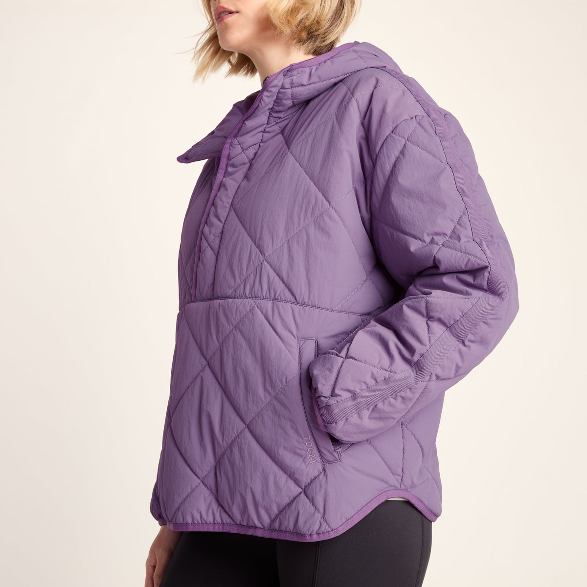 Nanford Womens Oversized Shower Resistant Diamond Quilted Jacket - Orchid - Image 7
