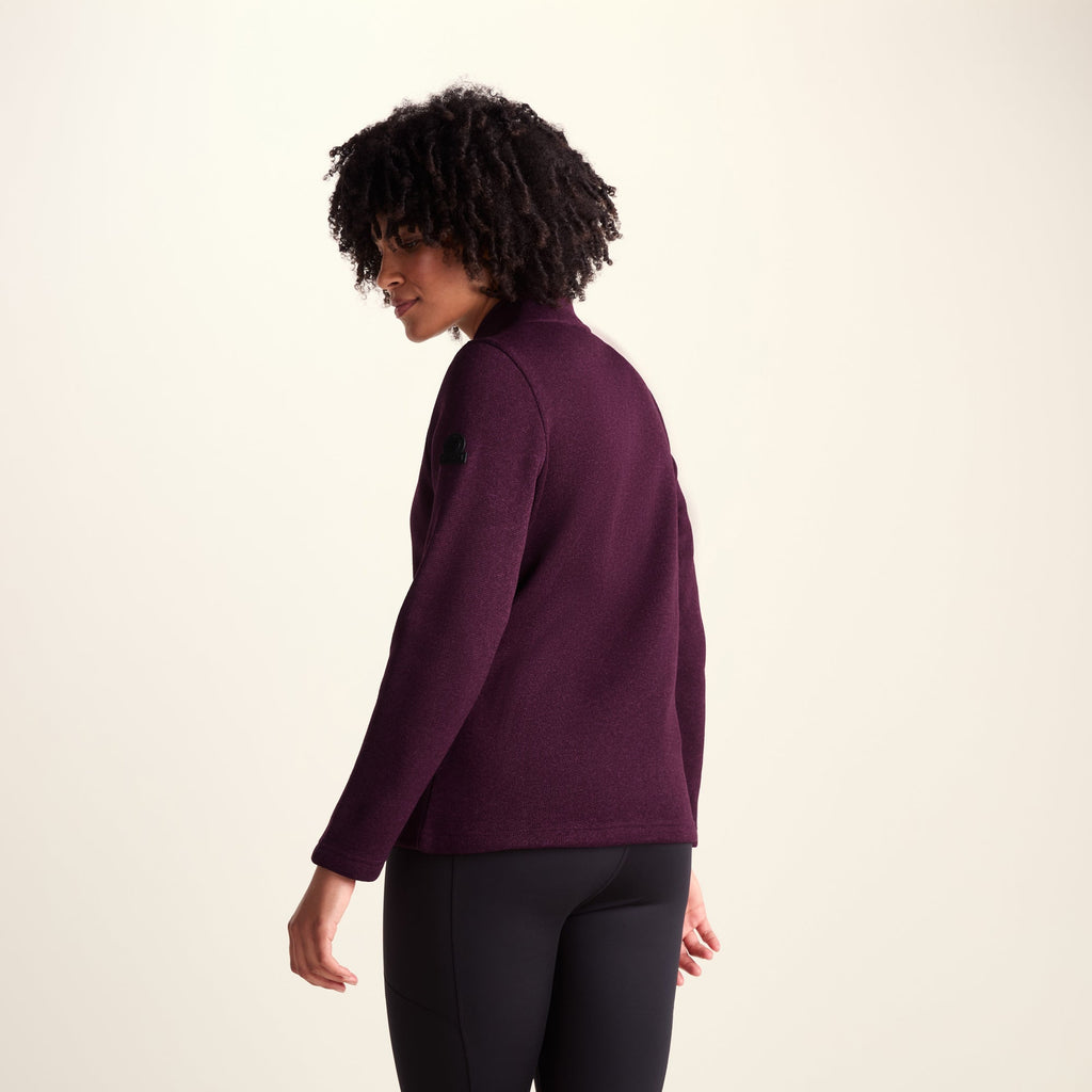 Pearson Womens Knitlook Fleece Zipneck - Huckleberry Melange - Image 3